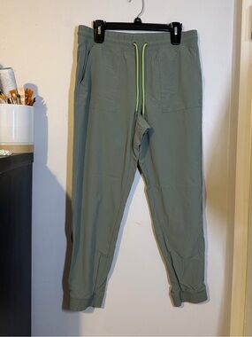 GAP Olive Green women Jogger Pants with Neon Drawstring